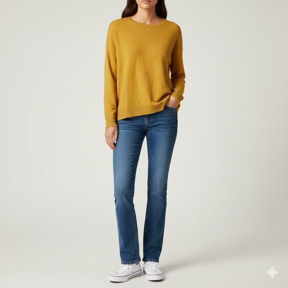 J Jill Sweater lightweight relaxed Size XLP yellow NWT Minimalist classic fall - Picture 1 of 6
